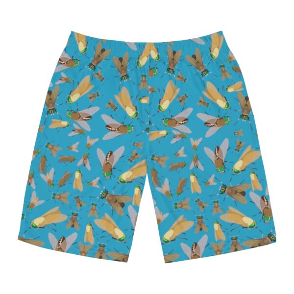 Turquoise All Over Print Men's Greenhead Board Shorts