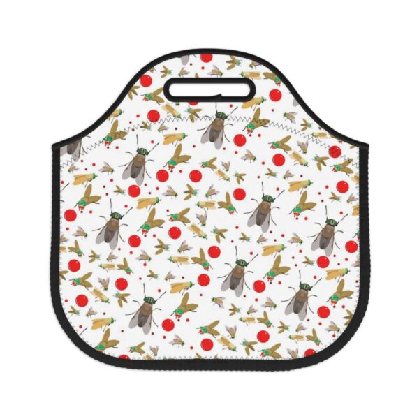 Neoprene Lunch Bag in Red and White Greenhead Pattern