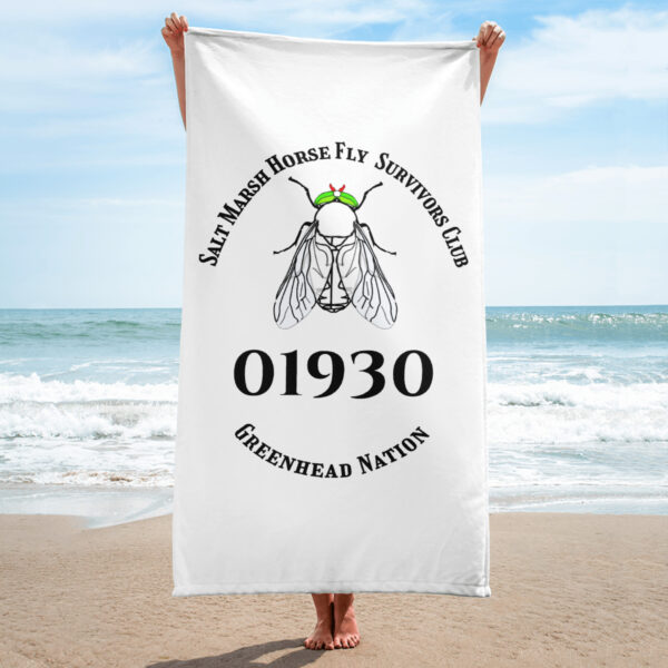 01930 Gloucester Beaches - Salt Marsh Horse Fly Survivors Club Beach Towel