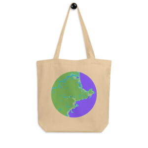 Retro Map + Girl Greenhead Eco Tote Bag